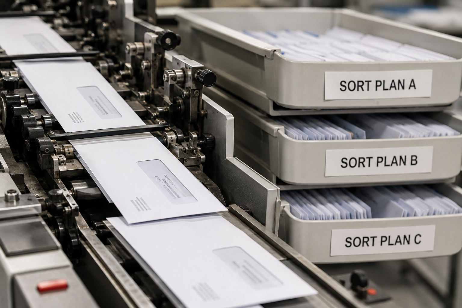 Automated mail sorting in action